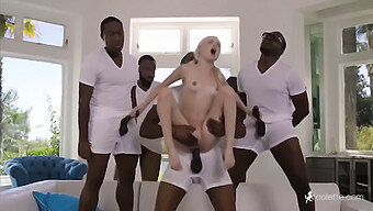 Big Black Cock Dominates Blonde Girl In Group Sex Scene