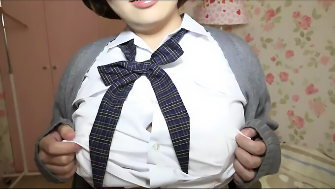 Japanese Student'S Big Natural Tits In Action