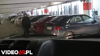 Young Girl Gives A Blowjob In A Car In A Shopping Mall Parking Lot