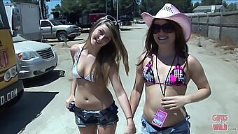 Blonde And Brunette Get Wild In An Orgy