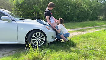 Teen Amateur Gets Fucked From Behind By Car Window