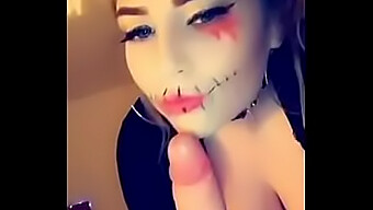 Amelia Skye Facesit For Halloween With Homemade Facial Cum